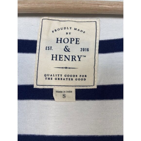 Hope & Henry Short Sleeve Tie Front Striped Dress White &‎ Navy Size S Nautical - Picture 8 of 14